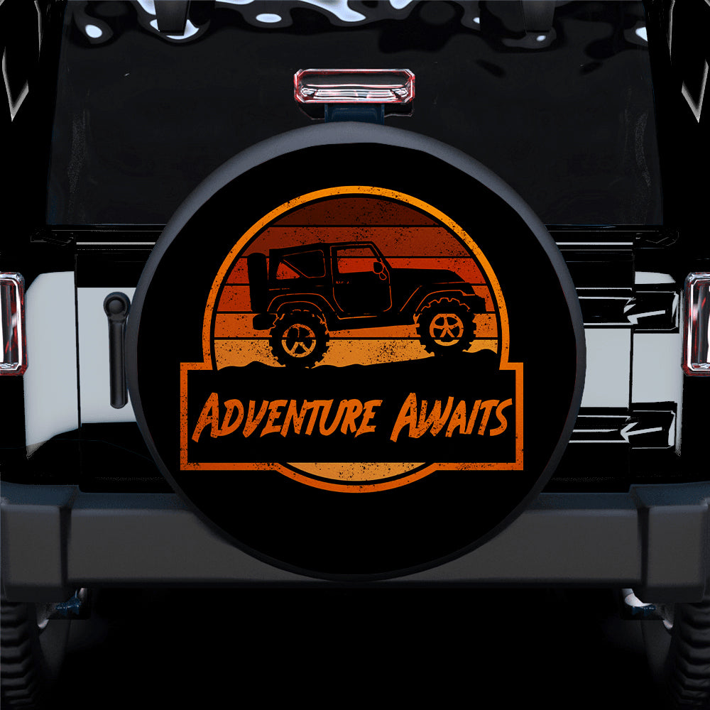 Vintage Jeep Adventure Orange Spare Tire Cover Gift for Campers