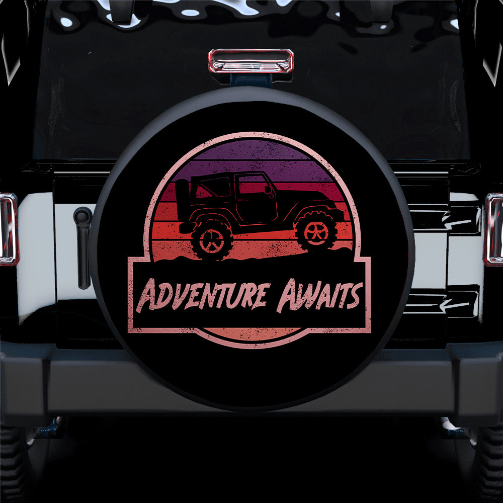 Vintage Jeep Pink Car Spare Tire Cover - Adventure Gift for Campers