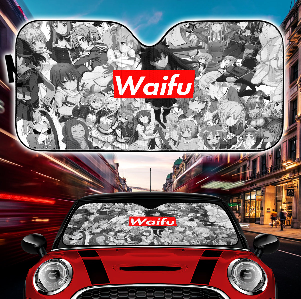 Anime Waifu Car Windshield Sunshades UV Protection Auto Sunshades