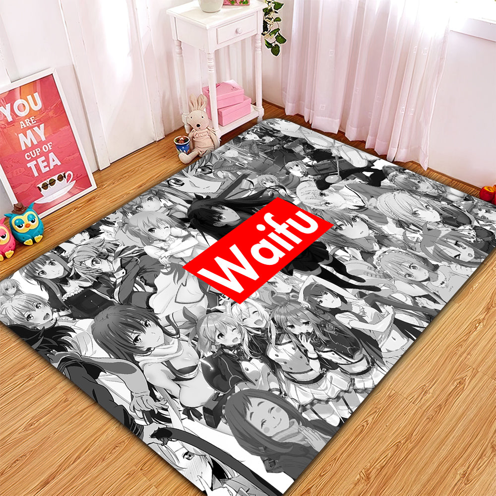 Waifu Carpet Rectangle Rug for Home Decor - Soft Plush Room Rectangle Rug