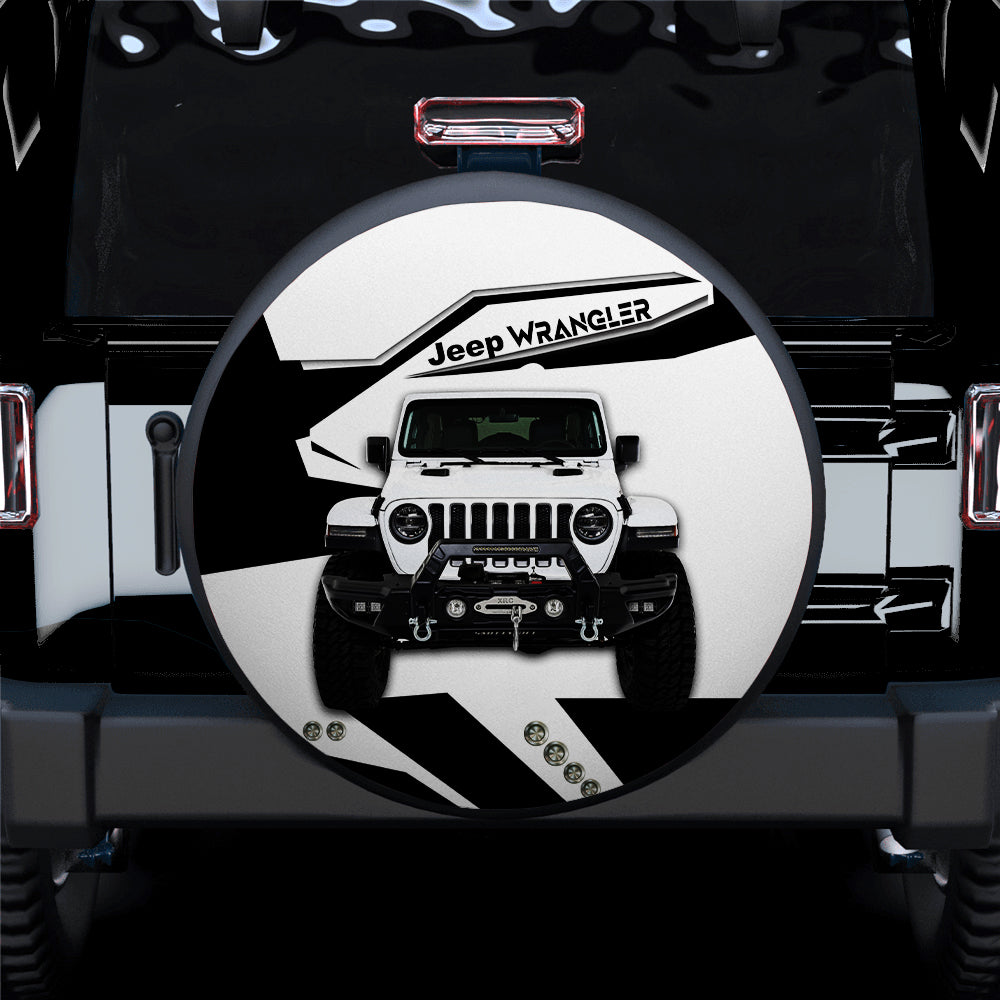 White Jeep Spare Tire Covers for Campers - Gift Idea