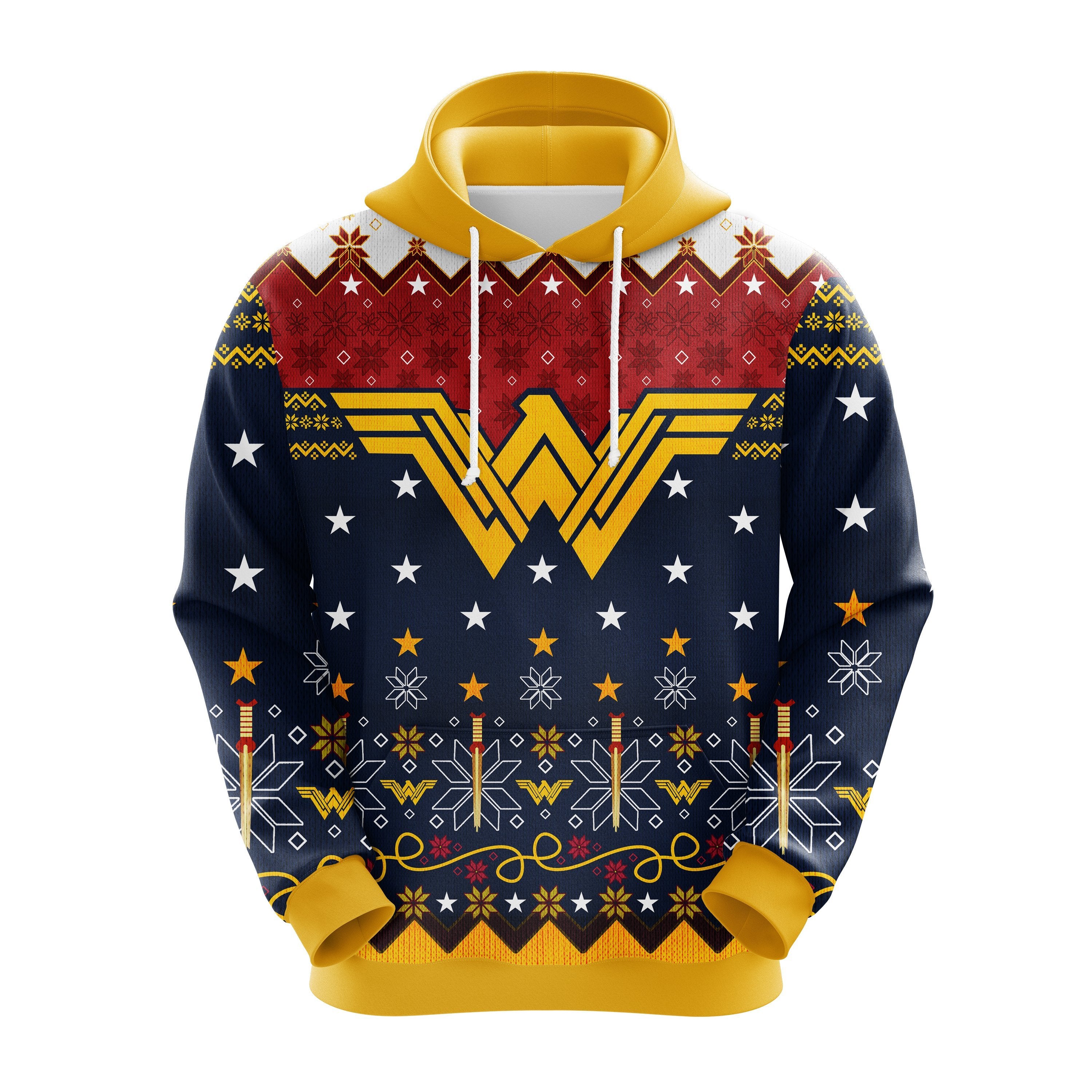 Wonder Woman Christmas Hoodie, Cute Noel Ugly Sweater Gift Idea
