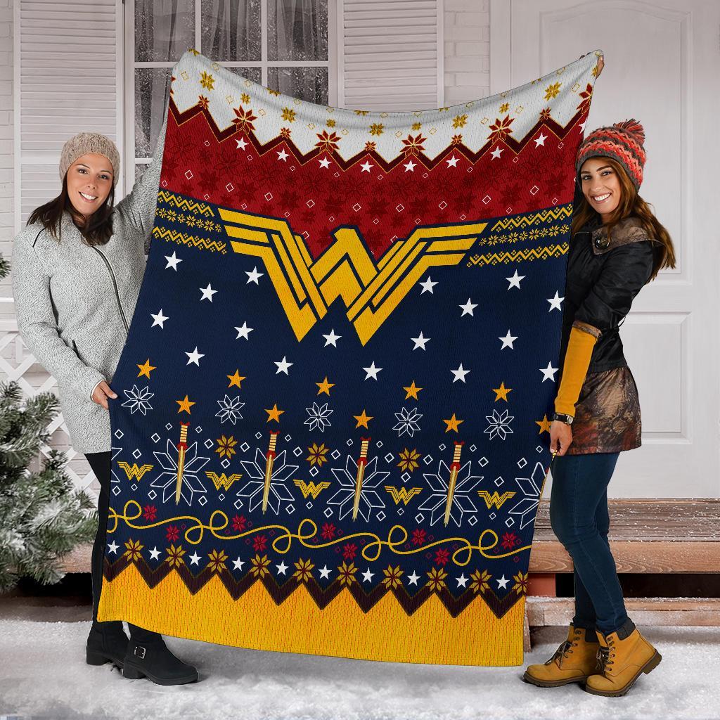 Wonder Woman Custom Ugly Christmas Blanket for Home Decor