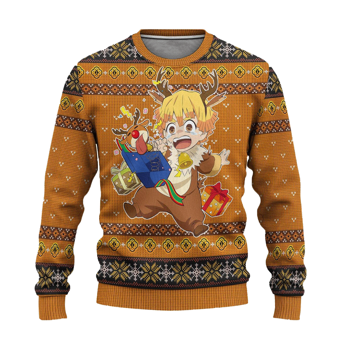 Zenitsu Ugly Christmas Sweater for Demon Slayer Fans - Xmas Gift