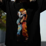 Dragon Ball Z Android 18 and Krillin Vintage Anime Shirt Tee - Image 2