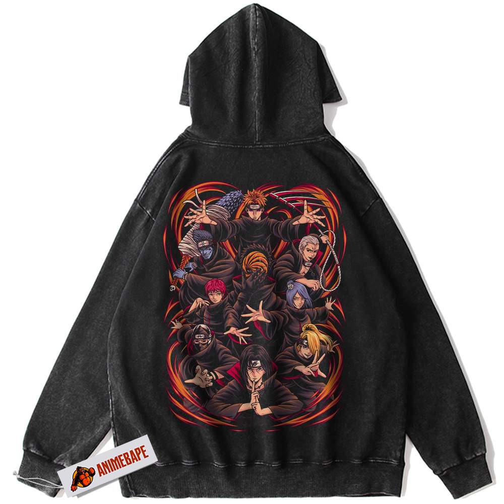 Naruto Akatsuki Vintage Hoodie for Anime Fans - Stylish Hooded