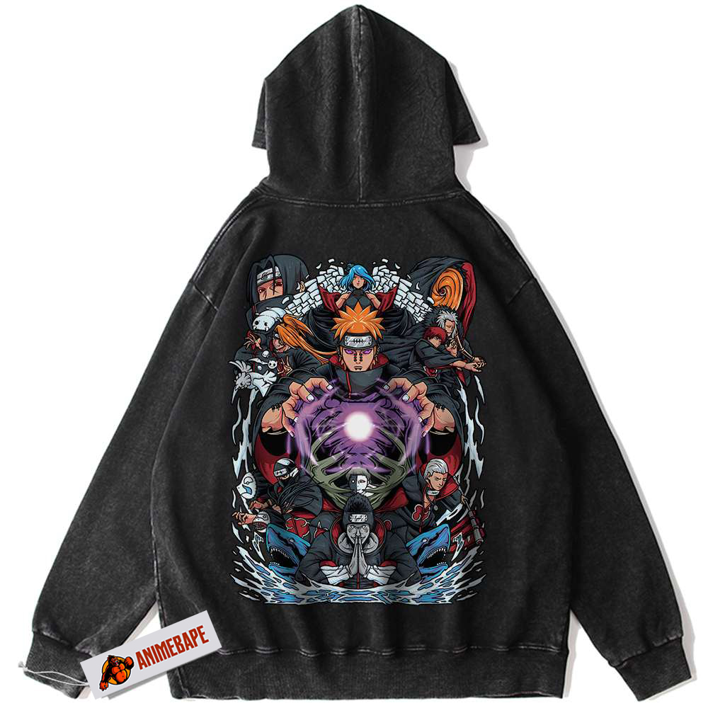 Naruto Akatsuki Vintage Hoodie for Anime Fans, Unisex Hoodie