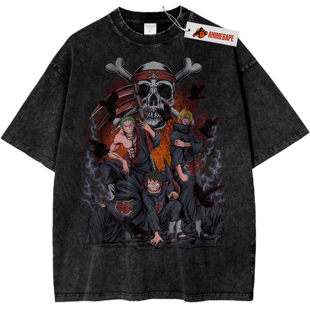 Akatsuki One Piece Vintage Anime Shirt, Casual Tee for Fans