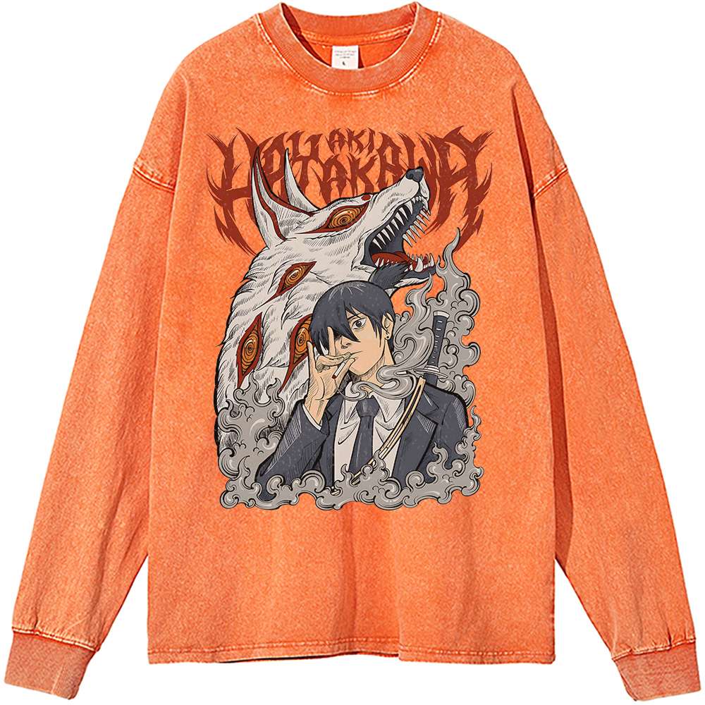 Aki Hayakawa Anime Sweatshirt Chainsaw Man Vintage Top AnimeBape Aki Hayakawa Anime Sweatshirt Chainsaw Man Vintage Top AnimeBape