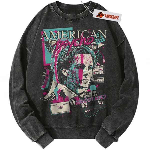 American Psycho Sweatshirt for Halloween, Horror Movie Vintage Sweater