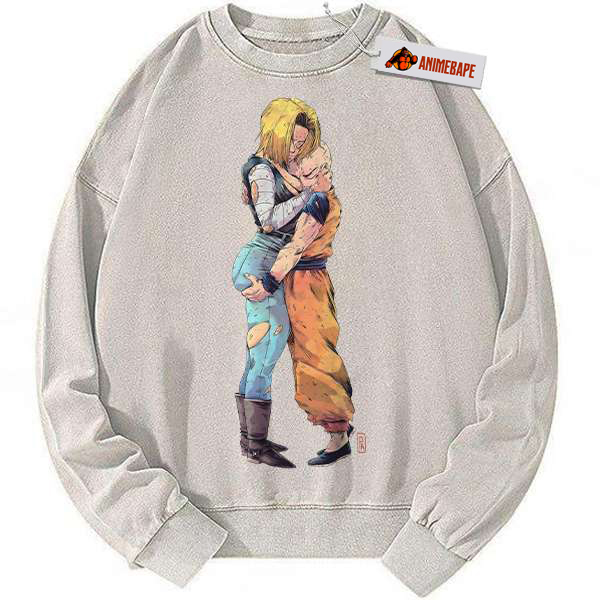 Dragon Ball Z Android 18 & Krillin Vintage Anime Sweatshirt
