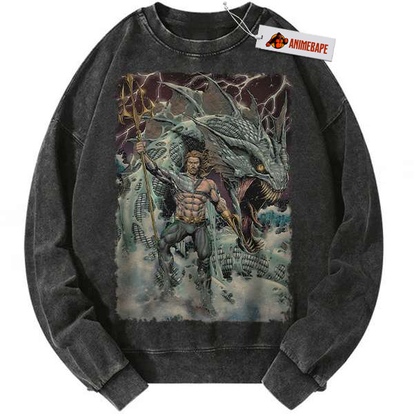 Aquaman Vintage Sweatshirt for DC Comics Fans, Cozy Pullover Sweater