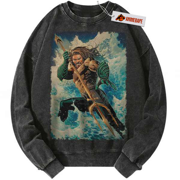 DC Comics Aquaman Vintage Sweatshirt - Classic Graphic Sweater