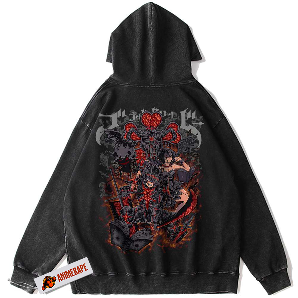 Black Clover Asta Hoodie, Vintage Anime Hoodie for Fans