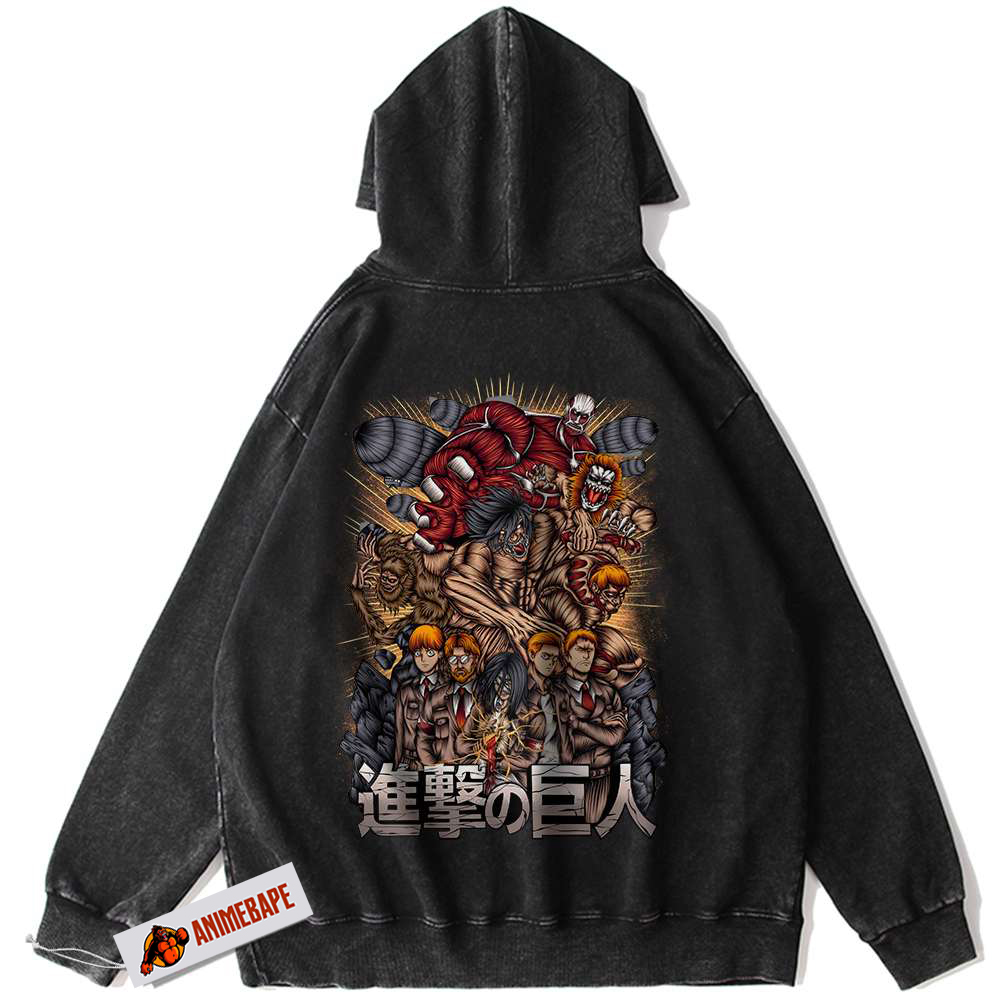 Attack on Titan Anime Hoodie, Vintage AOT Hoodie for Fans