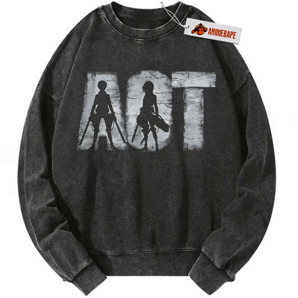Attack on Titan AOT Vintage Anime Sweatshirt Casual Sweater