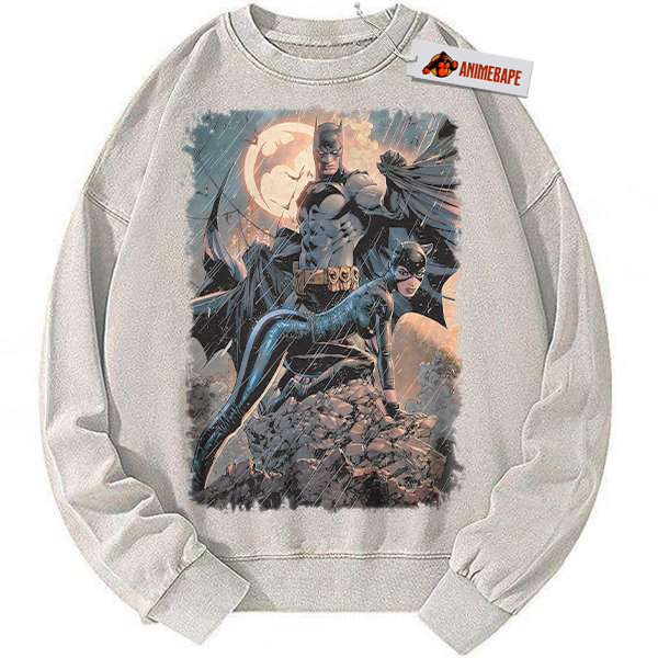 Batman Catwoman Vintage Sweatshirt, DC Comics Crewneck Sweater