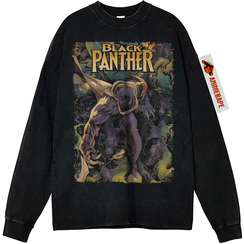 Black Panther Vintage Sweatshirt, Marvel Comics Apparel