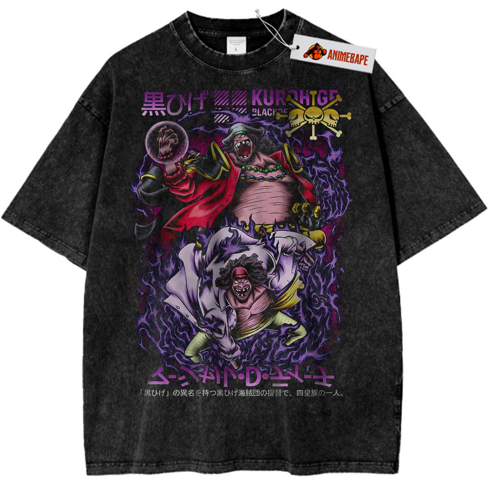 Blackbeard T-Shirt, One Piece Marshall D Teach Anime Vintage Tee