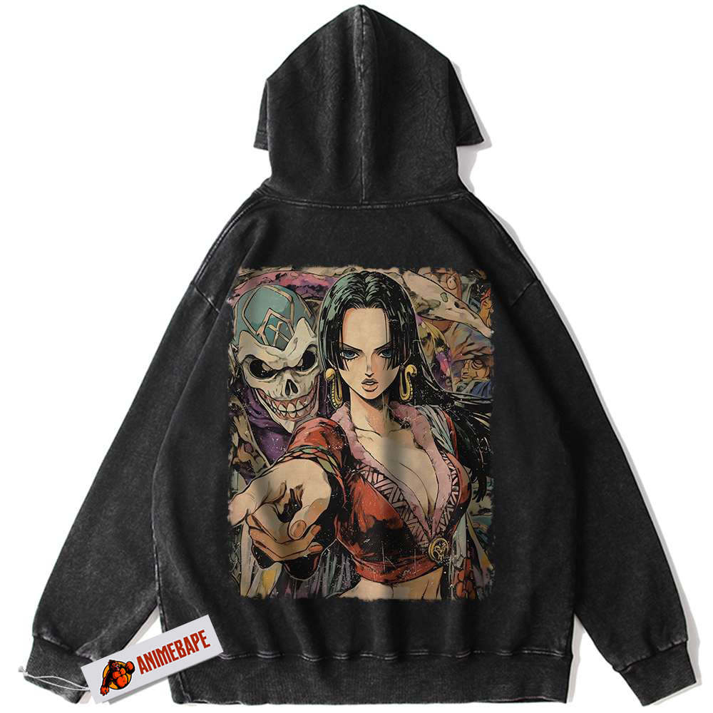 One Piece Boa Hancock Vintage Anime Hoodie, Unisex Sweatshirt