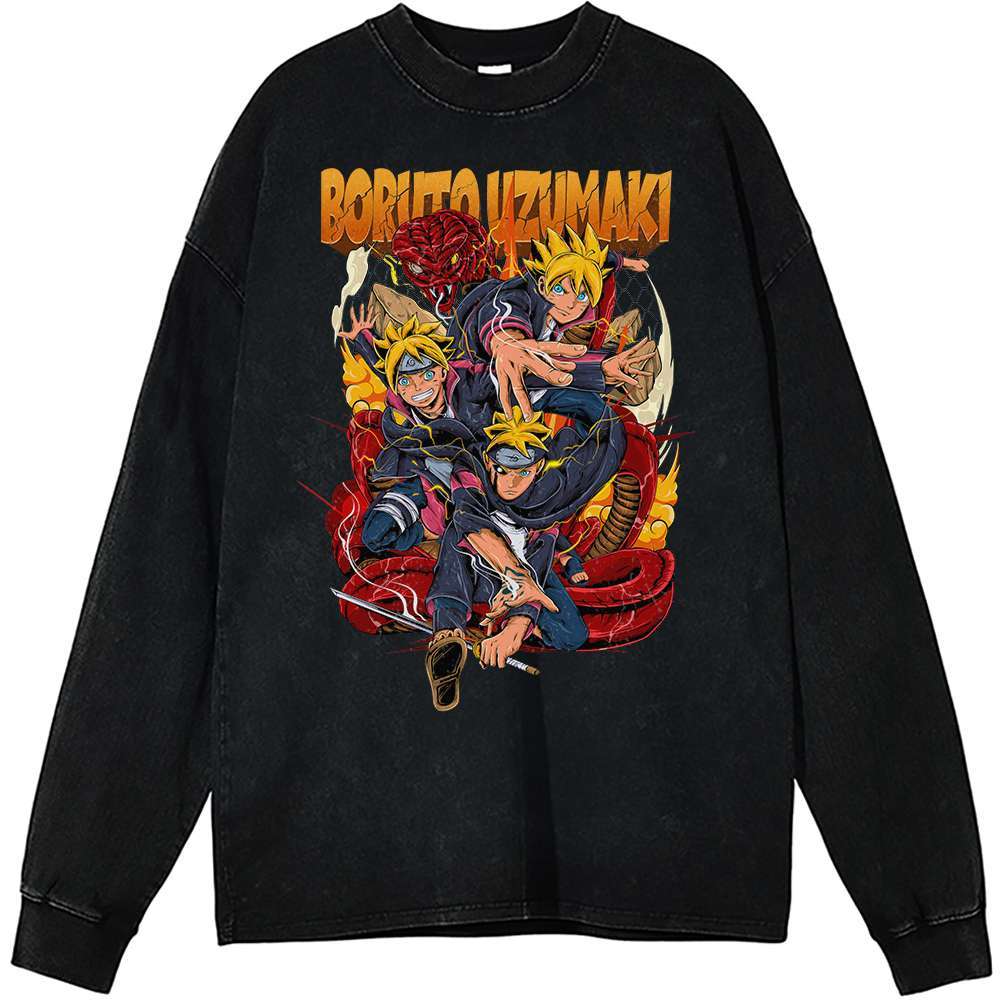 Boruto Uzumaki Vintage Anime Sweatshirt for Fans