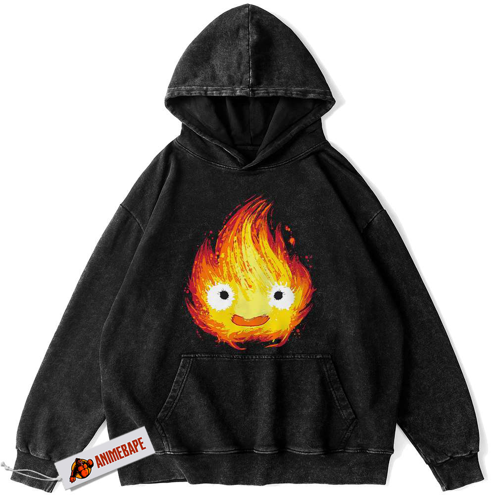 Calcifer Howls Moving Castle Hoodie, Studio Ghibli Anime Hoodie