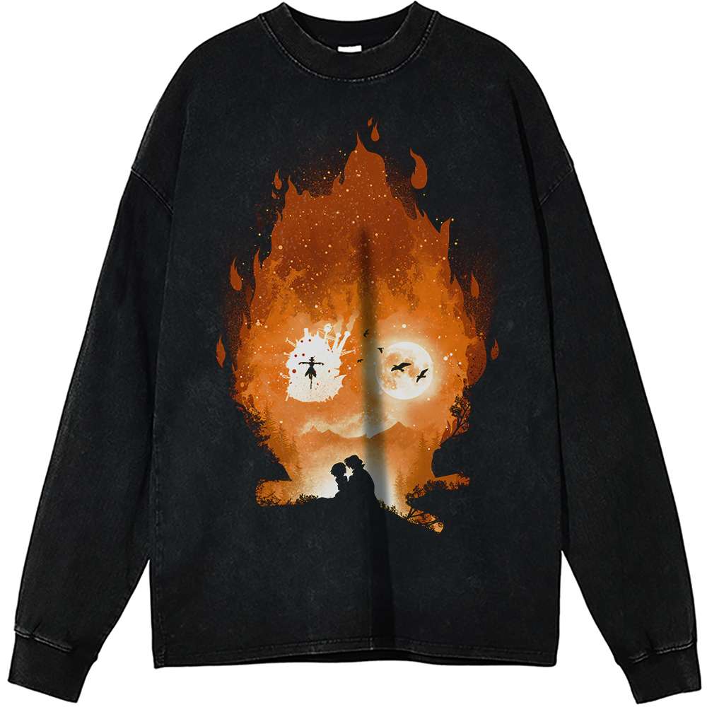 Calcifer Howls Moving Castle Studio Ghibli Vintage Sweatshirt