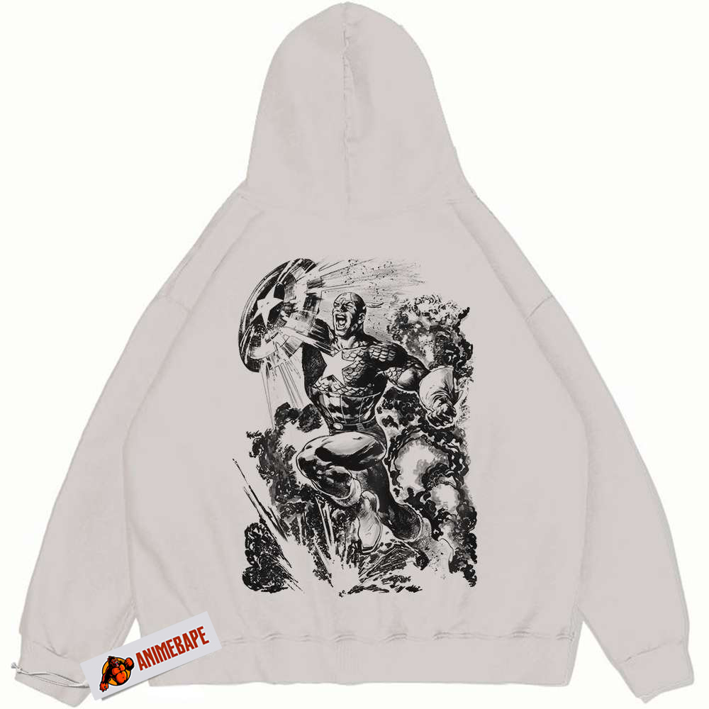 Captain America Vintage Hoodie for Marvel Comics Fans