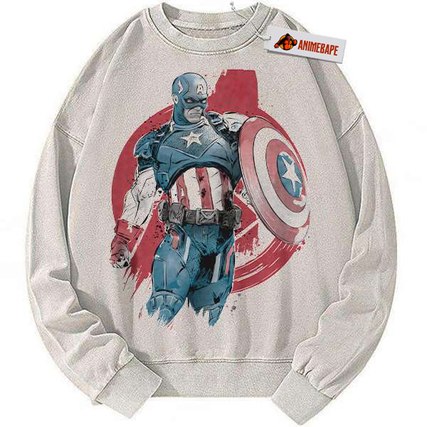 Captain America Vintage Sweatshirt, Marvel Comics Apparel for Men