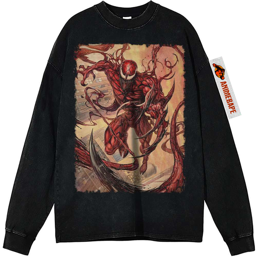 Carnage Vintage Sweatshirt, Marvel Comics Clothing for Men