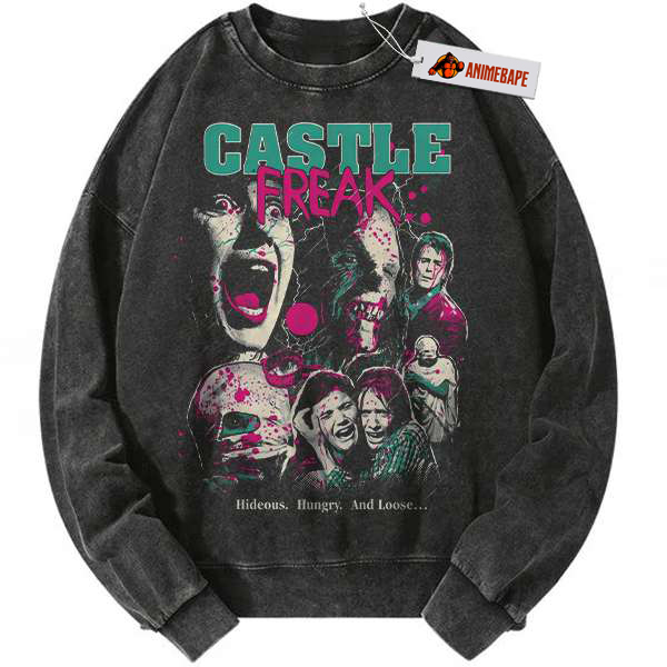 Halloween Castle Freak Horror Movie Sweatshirt, Vintage Style Sweater