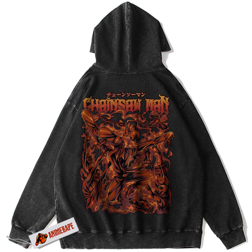 Chainsaw Man Vintage Anime Hoodie for Fans and Collectors
