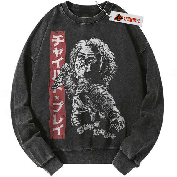 Vintage Chucky Sweatshirt, Horror Halloween Sweater for Kids