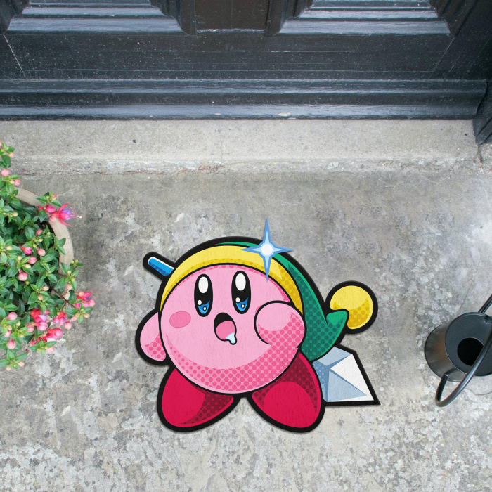 Cute Kirby Zelda Anime Custom Shape Rubber Doormat Home Decor - Image 1