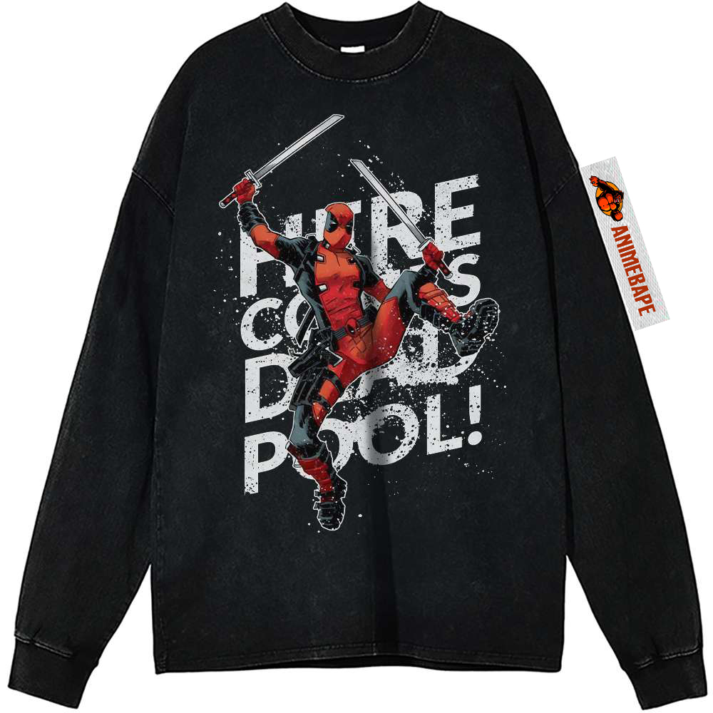 Deadpool Vintage Sweatshirt, Marvel Comics Apparel for Fans
