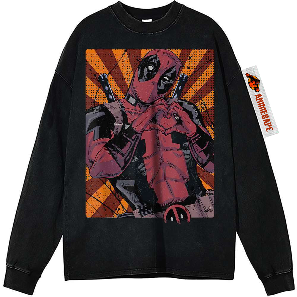 Deadpool Vintage Sweatshirt, Marvel Comics Apparel for Men