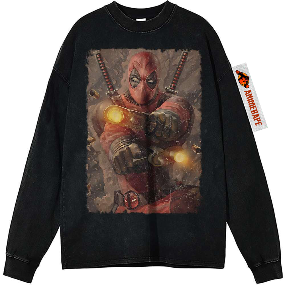 Deadpool Vintage Sweatshirt, Marvel Comics Apparel