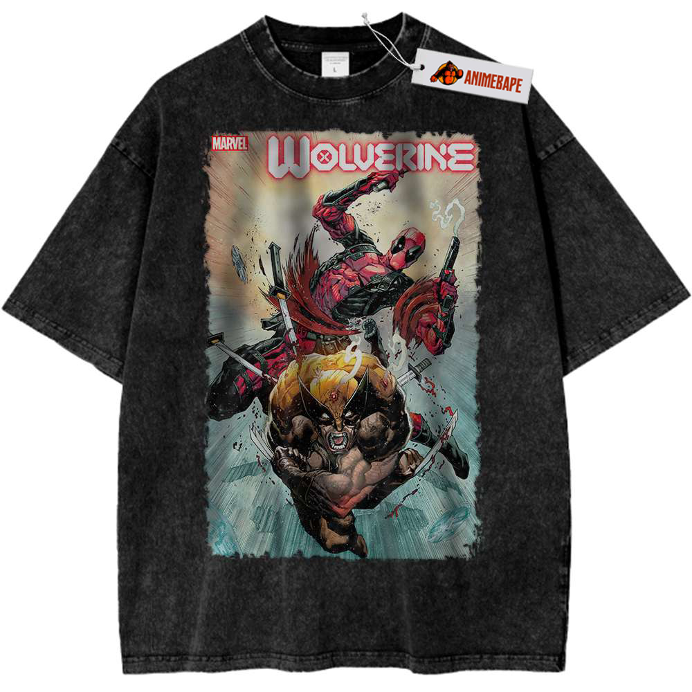 Deadpool Wolverine Vintage Marvel Comics Graphic T-Shirt