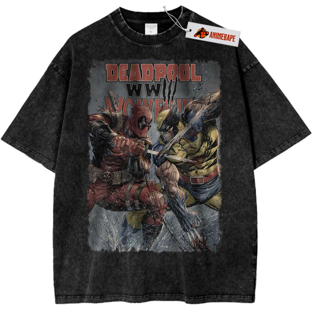 Deadpool Wolverine Vintage Marvel Comics Graphic Tee Shirt
