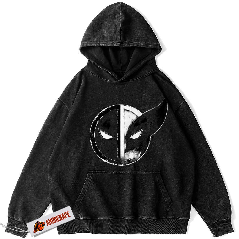 Deadpool Wolverine Vintage Hoodie, Marvel Comics Apparel for Fans