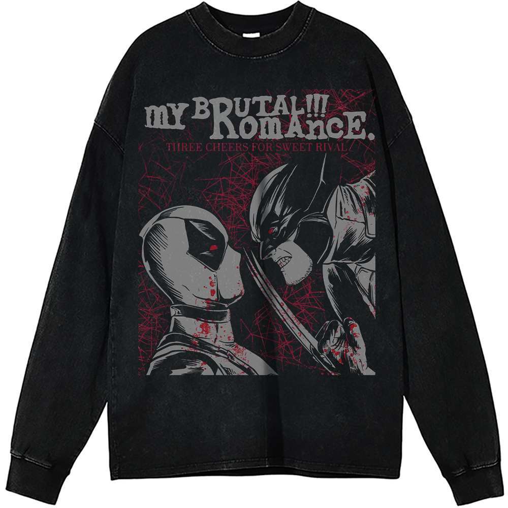 Deadpool Wolverine Vintage Sweatshirt, Marvel Comics Apparel