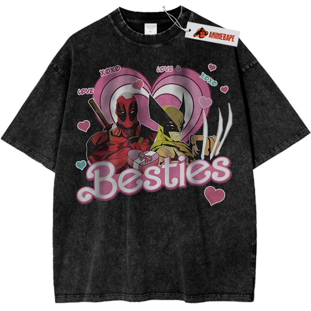 Deadpool Wolverine V4 Vintage T-Shirt, Marvel Comics Graphic Tee