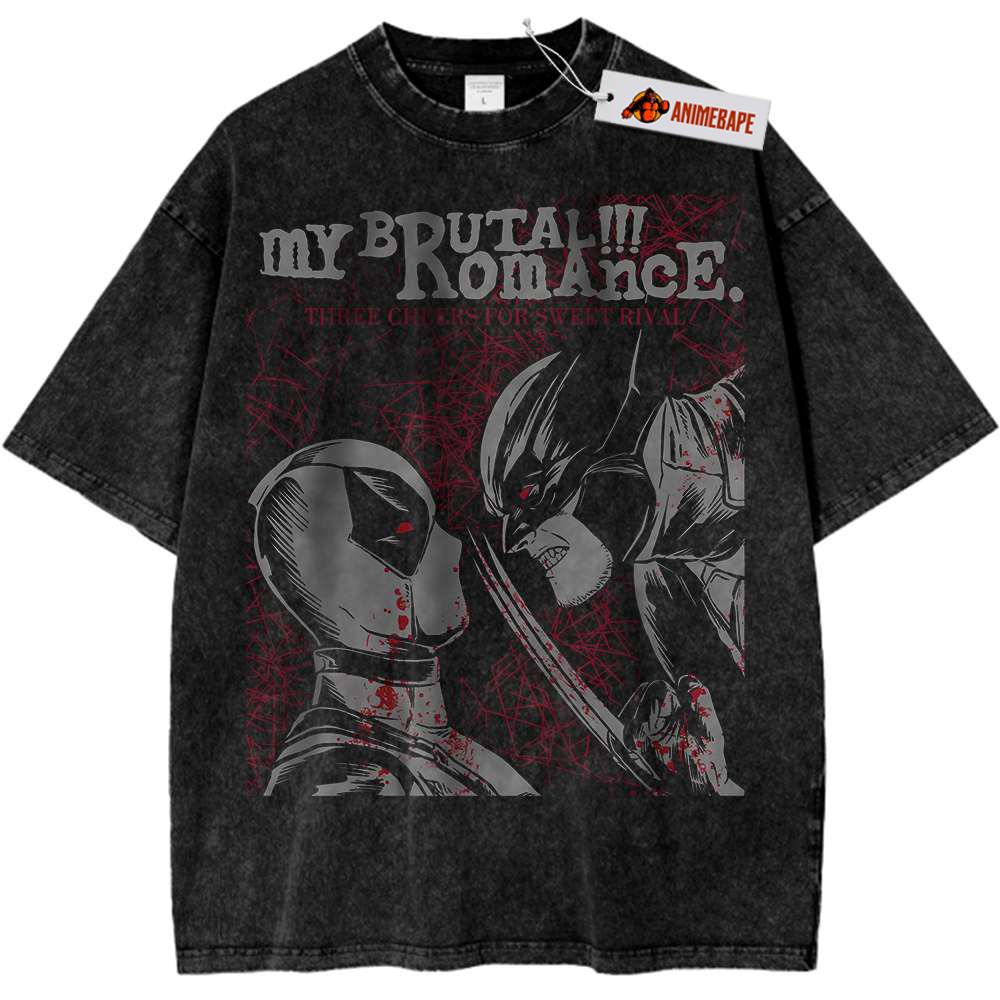 Deadpool Wolverine V2 Vintage T-Shirt, Marvel Comics Graphic Tee