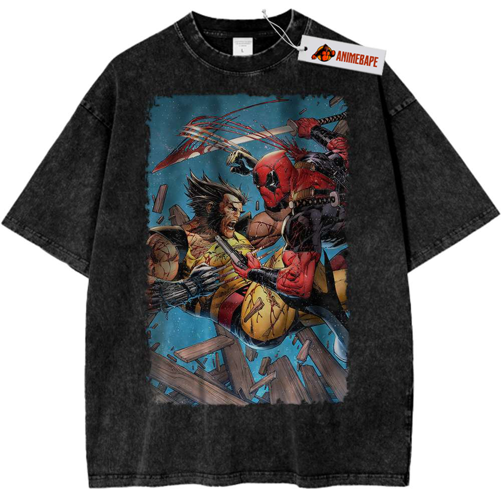 Deadpool Wolverine Vintage T-Shirt, Marvel Comics Graphic Tee