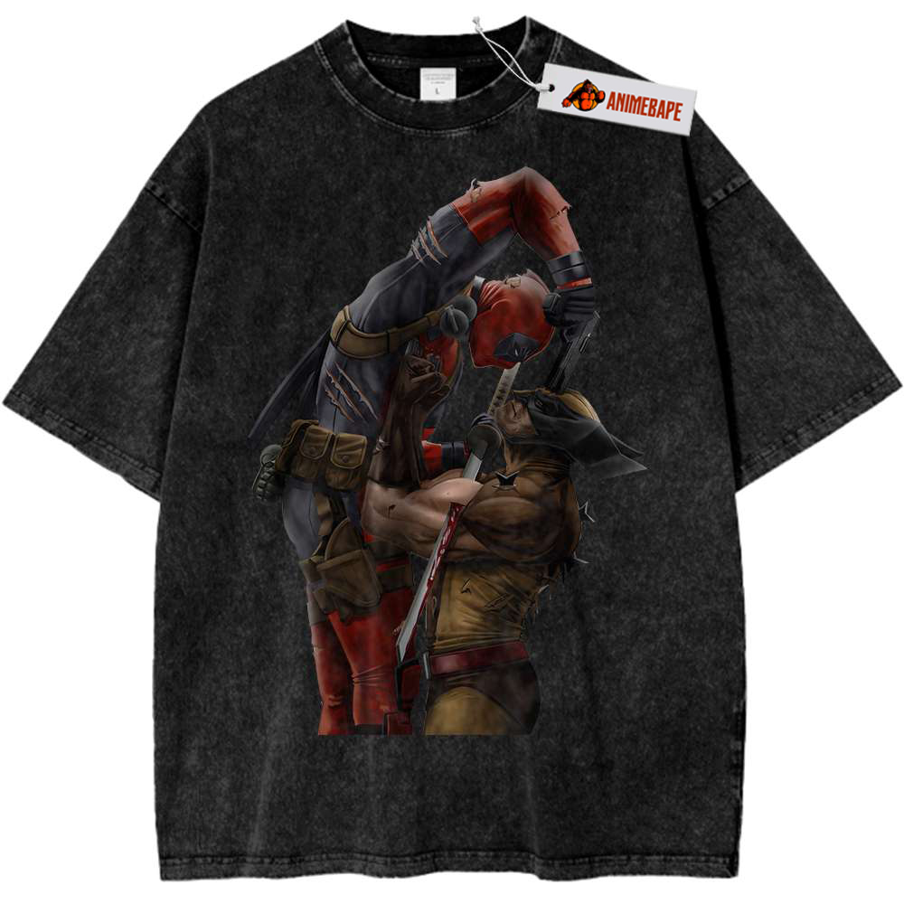 Deadpool Wolverine V9 Vintage T-Shirt, Marvel Comics Graphic Tee
