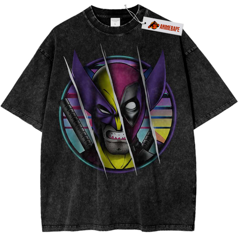 Deadpool Wolverine V1 Vintage T-Shirt, Marvel Comics Graphic Tee