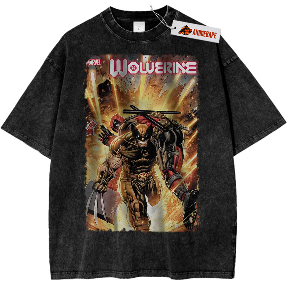 Deadpool Wolverine V5 Vintage T-Shirt, Marvel Comics Graphic Tee