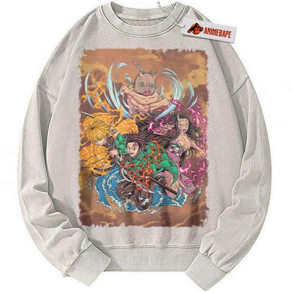 Vintage Demon Slayer Anime Sweatshirt, Cozy Graphic Hoodie