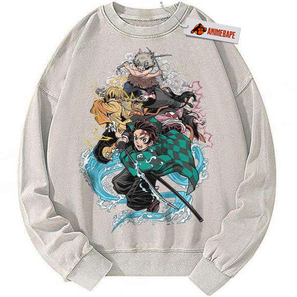 Demon Slayer Anime Vintage Sweatshirt, Cozy Casual Sweater v12