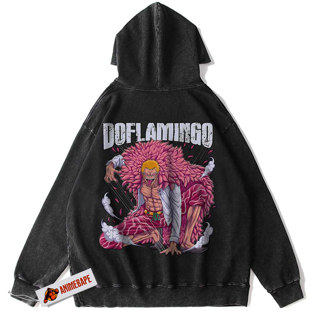 Doflamingo Hoodie, One Piece Vintage Anime Hoodie for Fans